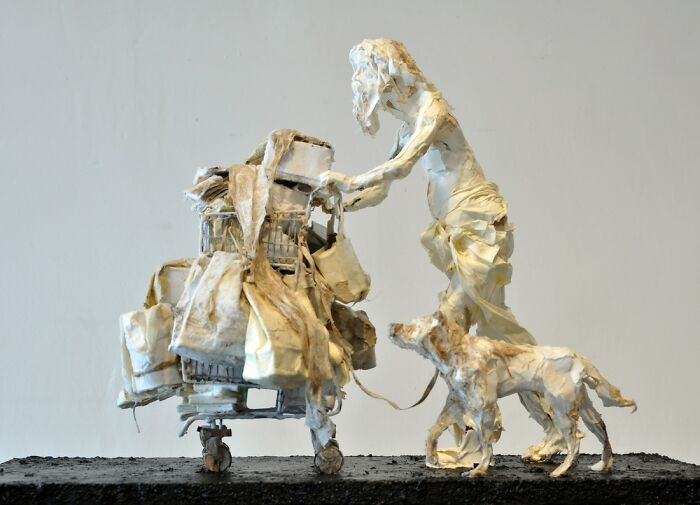 Ivan Markovic sculpture titled Nightfall On The Fringe, minimalist folded sheet forms