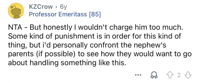 Don’t charge him too much.