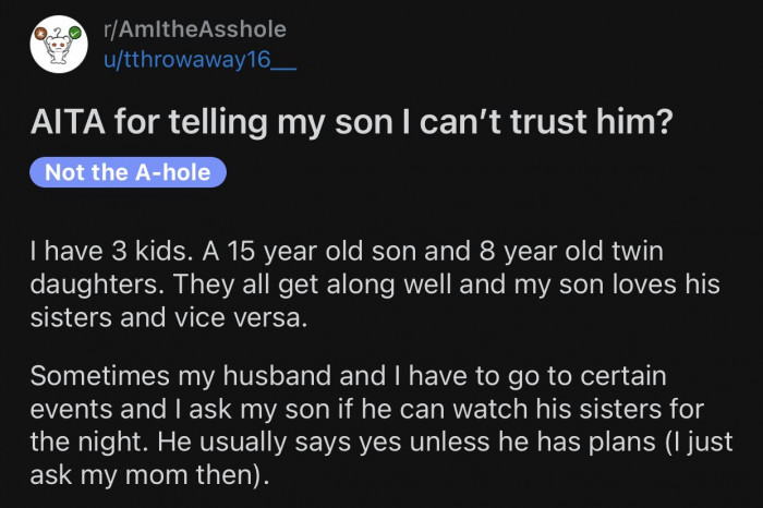 Here's the original post by Reddit user u/tthrowaway16__: