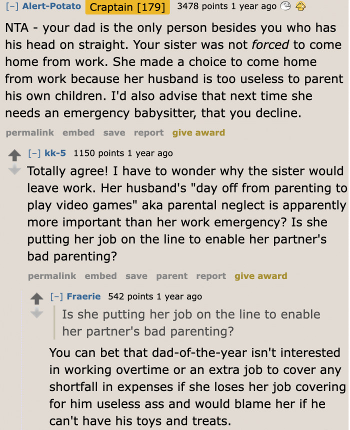 Only the OP and her dad aren't the a-holes here.