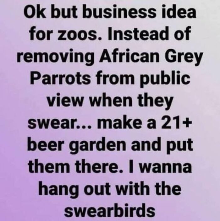 1. We don't know much about this charity, but I'm confident they have at least one 'swearbird'!