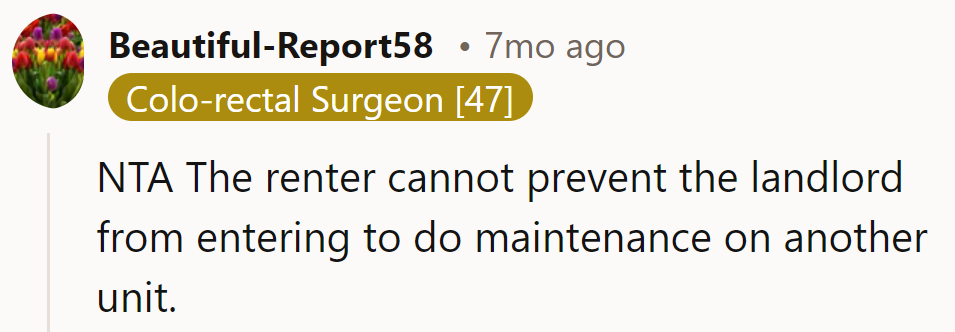 NTA. The renter can't be the bouncer for the landlord's maintenance club.