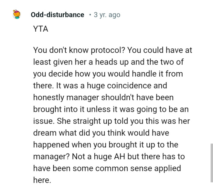 Some common sense should have been applied