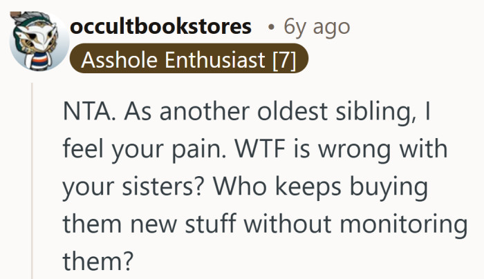 That shared frustration will feel familiar to anyone who grew up as the built in rule enforcer.