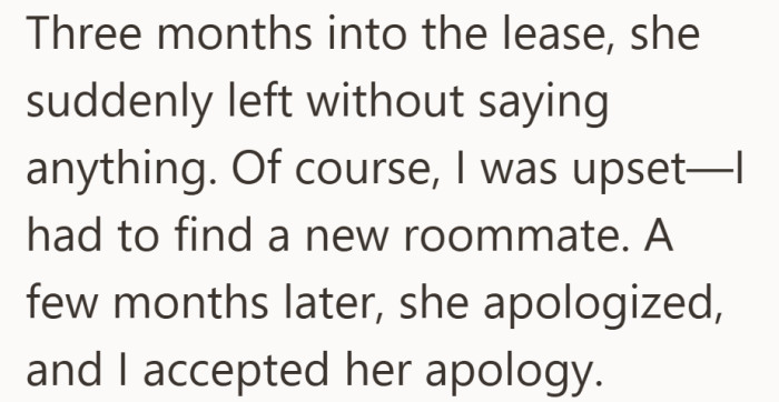 She walked out without warning, then tried to walk back in with an apology.
