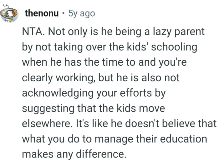 OP's husband is just being a lazy parent