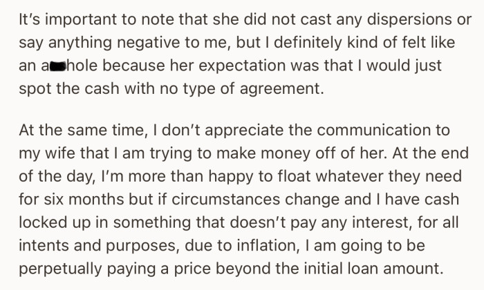 OP is not pleased with the way his sister has painted him to his wife