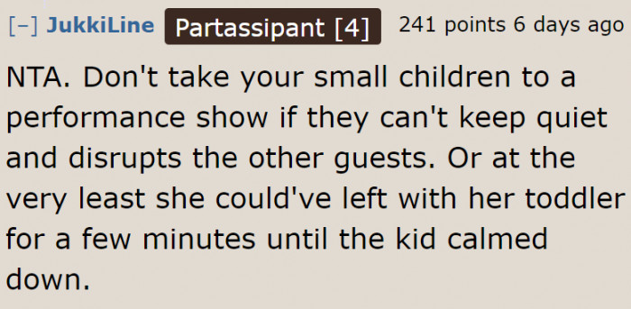 The mom could've done this.