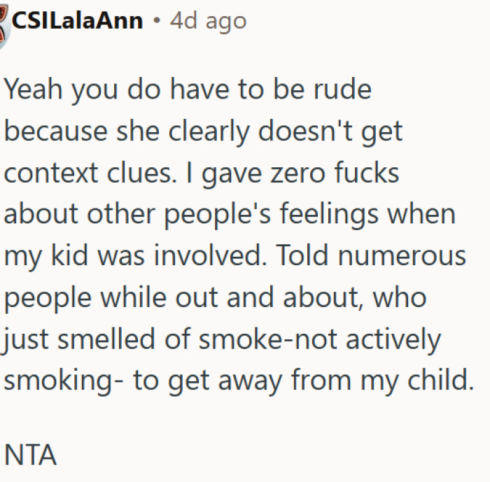 Sometimes being rude is the only way to protect your child from secondhand smoke
