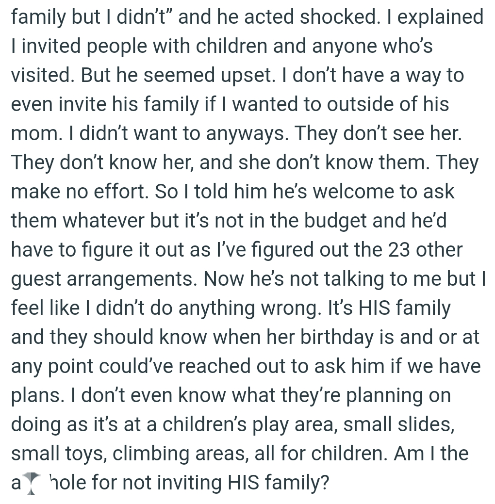 OP says it's his family, and they should know when her daughter's birthday is