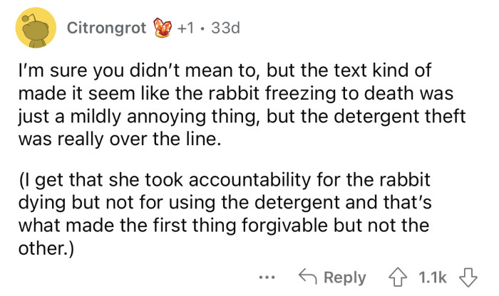 The bunny is more important than the detergent!