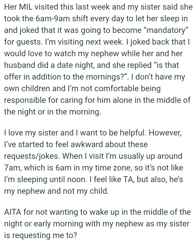 OP's Not Comfortable Being Responsible for Caring for Him Alone in the Middle of the Night