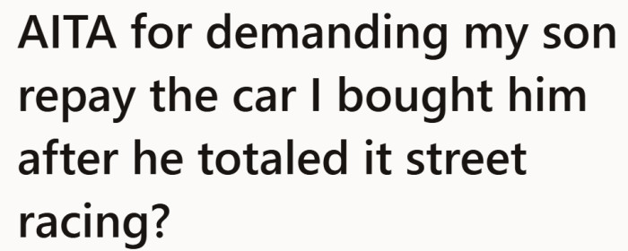 A father helps his son get a car, with clear expectations from the start.
