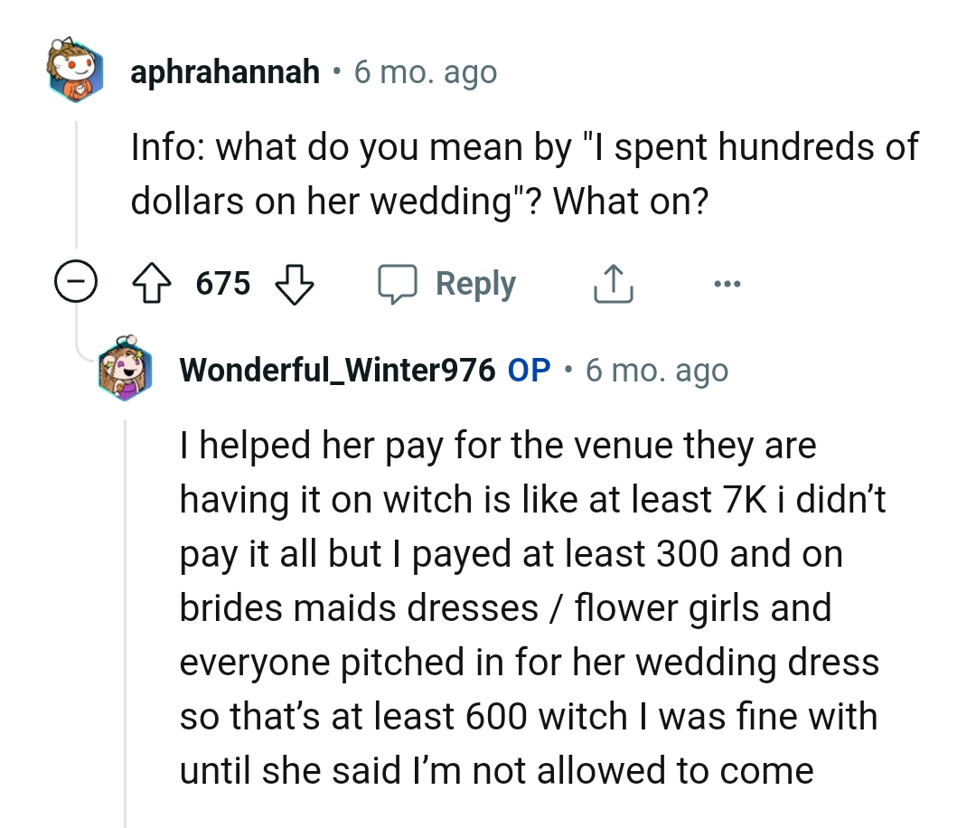 It was fine until the OP wasn't allowed to come