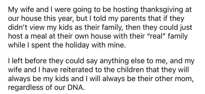 OP decided to spend Thanksgiving with their 