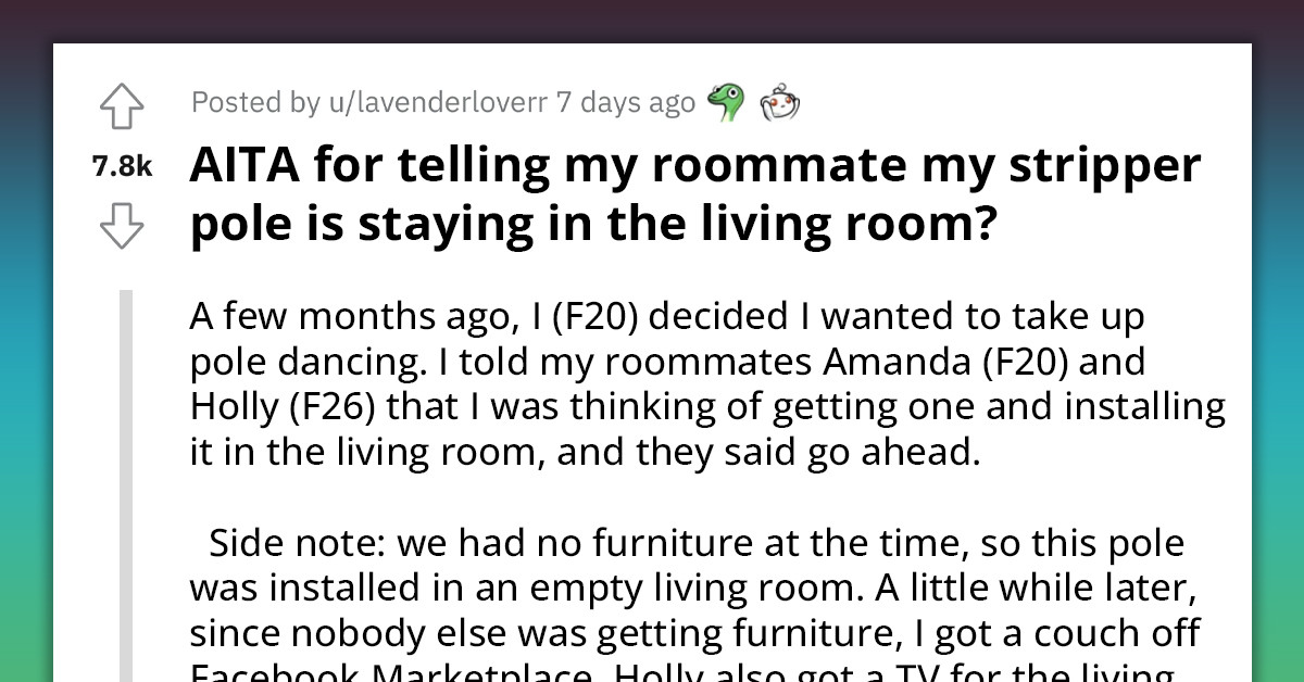 Redditor Gets Reported By Her Roomie After Refusing To Move The Stripper Pole She Installed In The Living Room