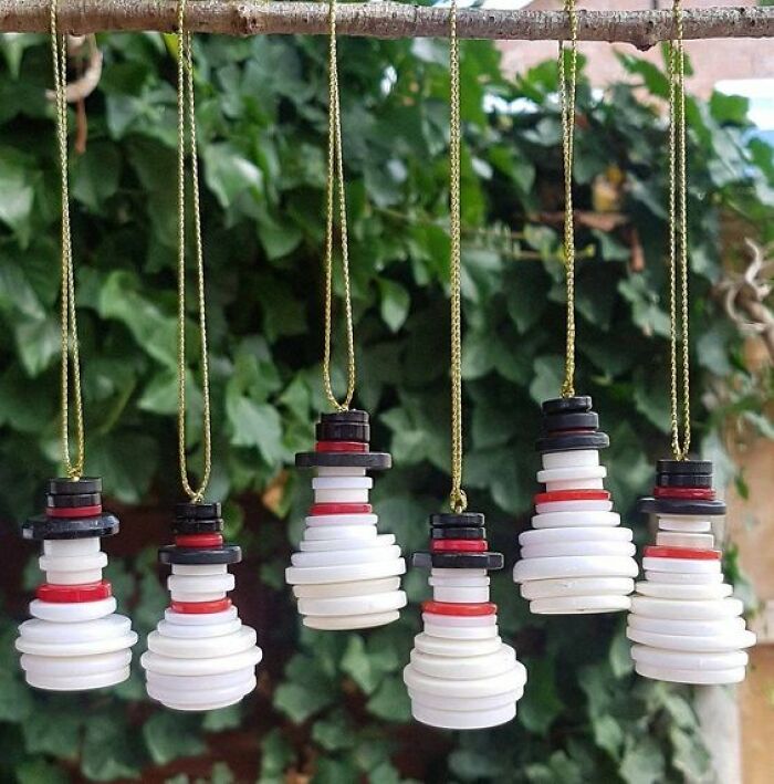 New Year decorations made of buttons