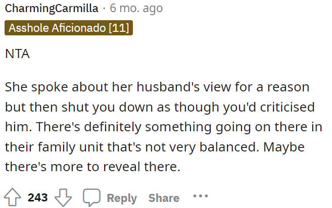 Many thought that there may be more going on here than she's telling.