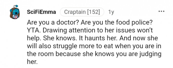 Now she'll also struggle more to eat