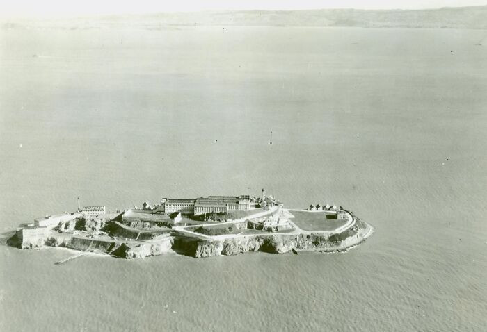 Aerial View Of Alcatraz Island In January 1932, 2 Years Before The Prison Opened