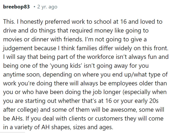 Everyone has different wants and needs: