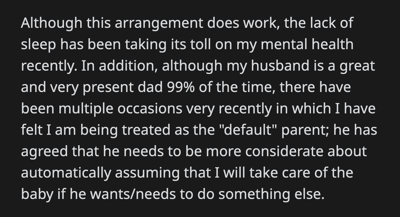 OP reiterated how she needed a break at that moment. She asked him if he could delay going to the gym until she was properly rested, but he declined.