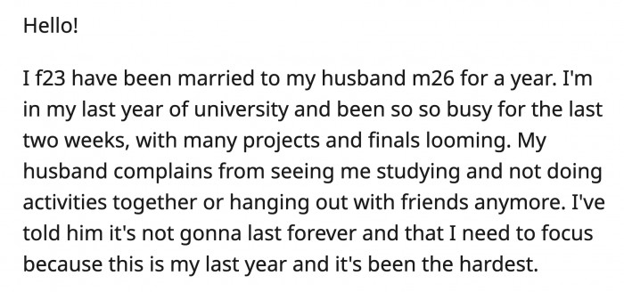 Is OP the one in the wrong in this situation? You can read her full post below: