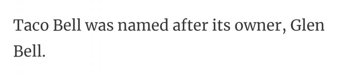 8. So why not Glen Taco?