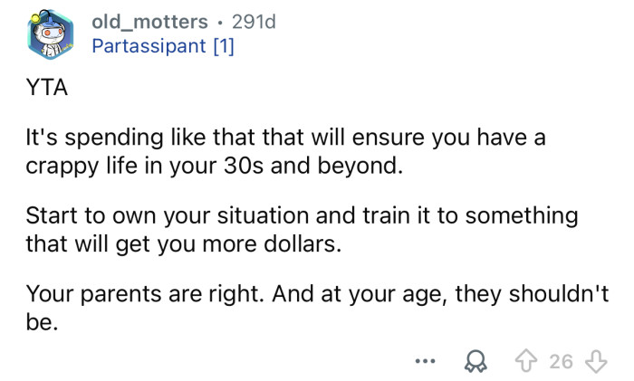 You’ll regret it later.