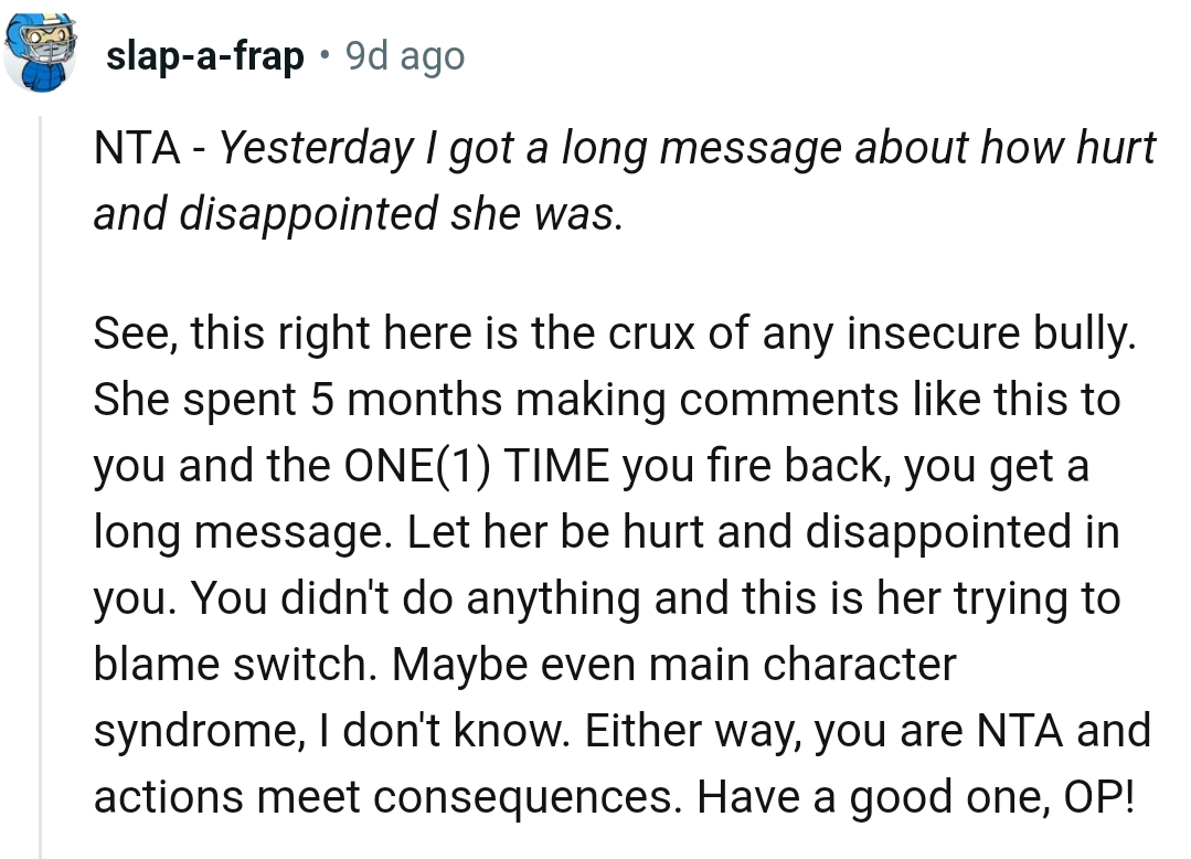 Actions do meet consequences