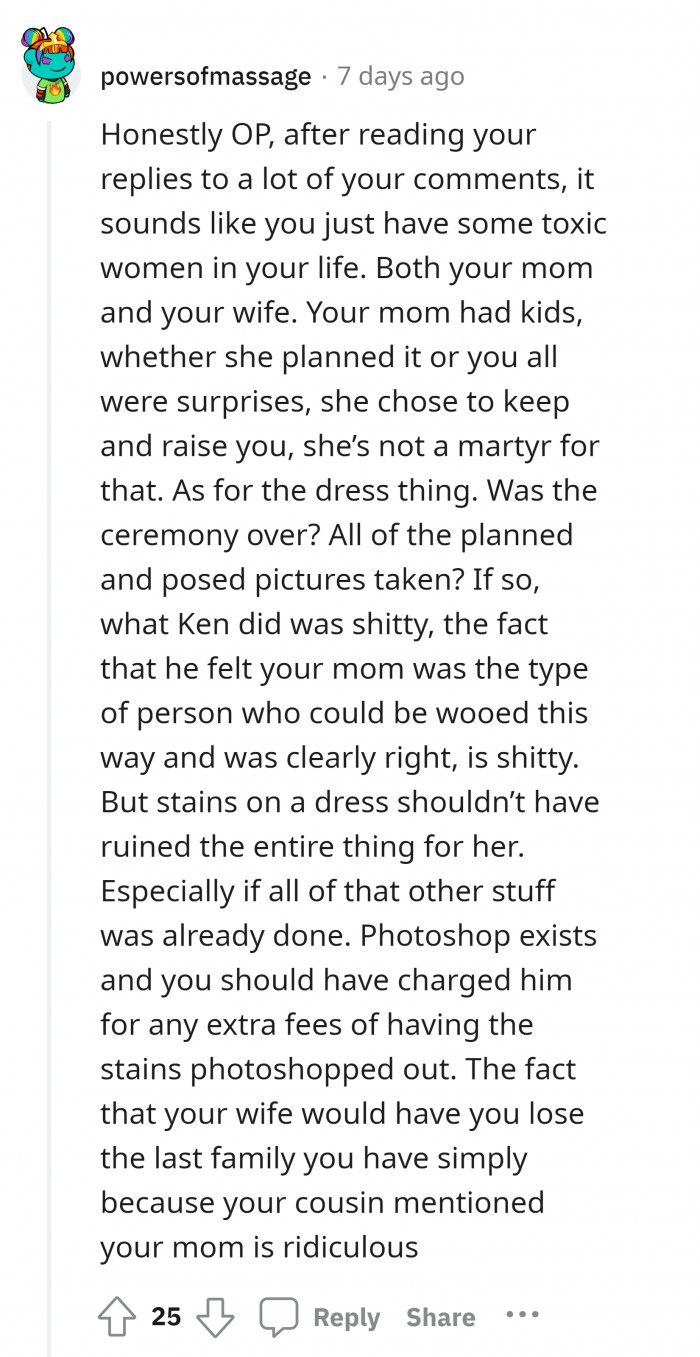 17. Emily is out of line, OP.