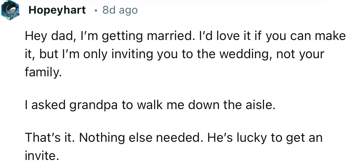 “He’s lucky to get an invite.”