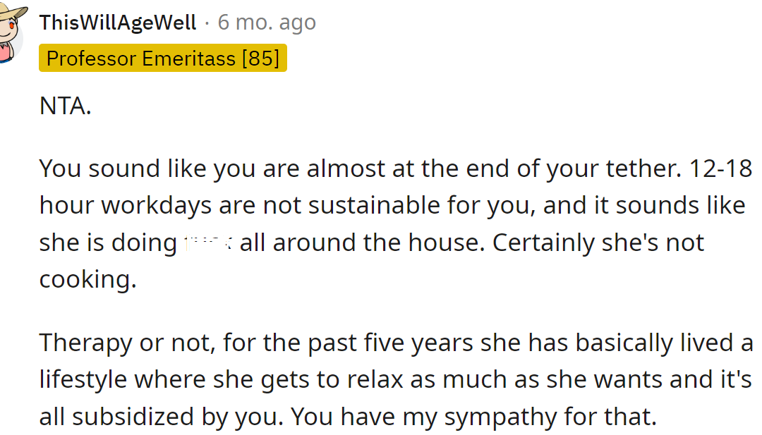 A Reddit user said they understand where the OP's anger comes from