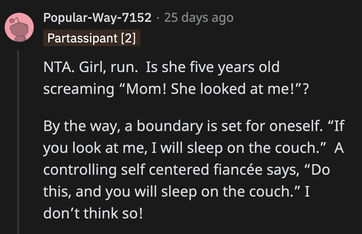 It also was not a boundary as J claimed; it was an imposition.