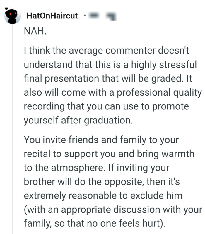 Inviting friends and family to the recital