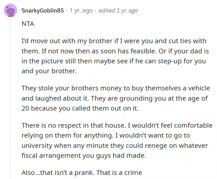 11. Their parents clearly don't have respect for them