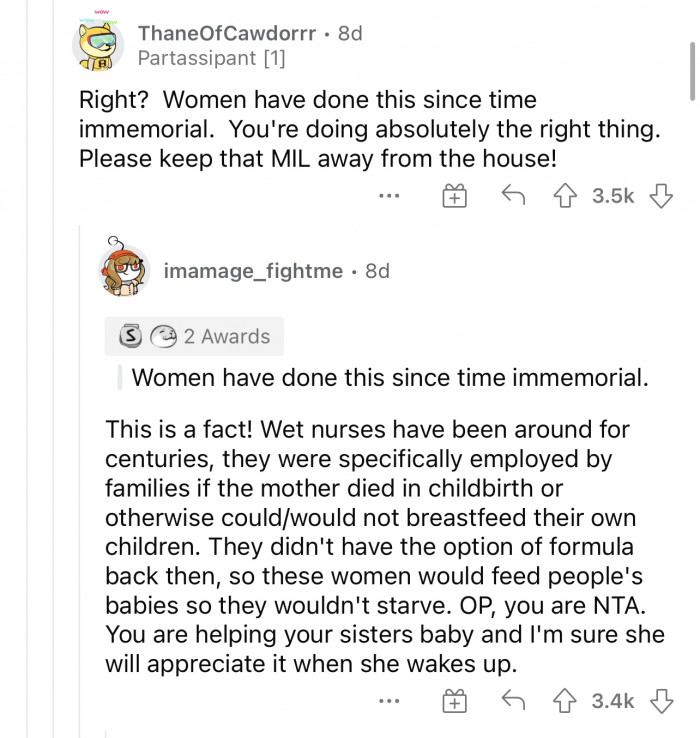 Wet nurses and helping feed babies has been a common practice for decades.