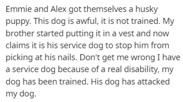 The couple even got a husky puppy that isn't trained