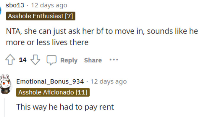Ultimately, OP isn't wrong for moving out, and her roommate does have other options for how she can still live there within her means.