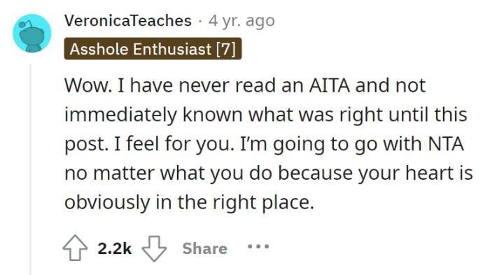 OP, for your compassionate intentions, let judgment be averted.