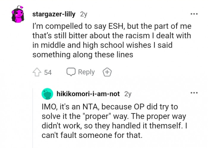 The part of this Redditor that's still bitter about the racism