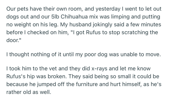 OP noticed that one of the dogs was limping