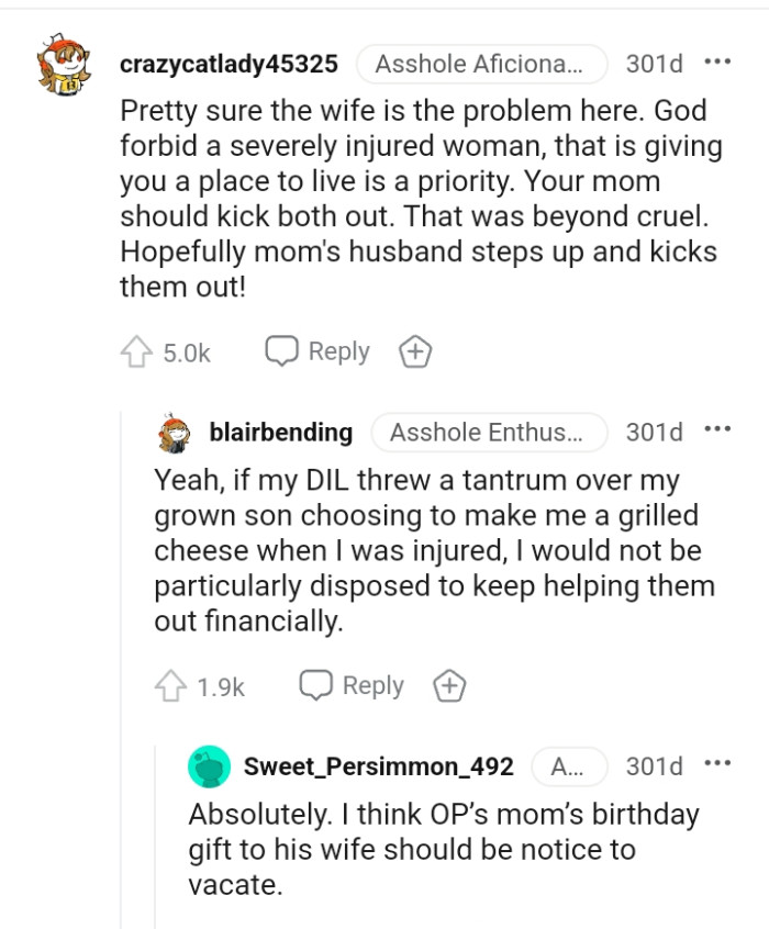 OP's mom should kick both of them out