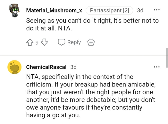 This Redditor believes the OP and his ex just weren't the right people for one another