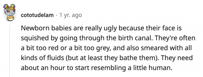 6. Game over: all newborn babies look weird and need at least an hour before they're photo-ready.