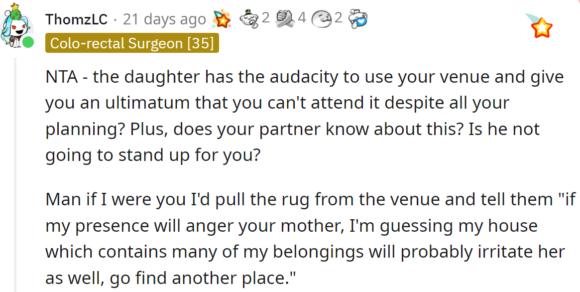 They just want to use her place and decoration talents.