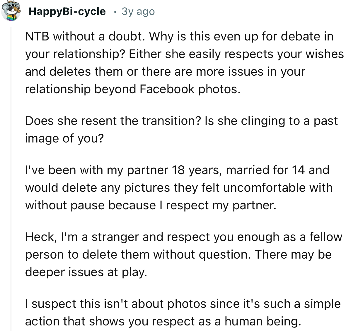 “Either she easily respects your wishes and deletes them, or there are more issues in your relationship beyond Facebook photos.”