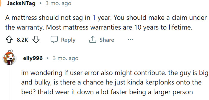 Mattresses should last more than a year