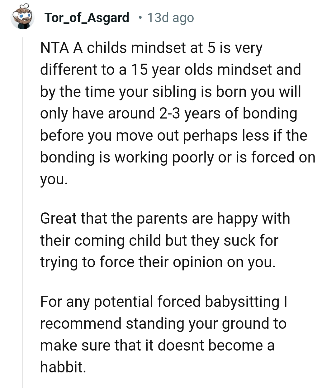 It's good that OP's parents are happy with the pregnancy