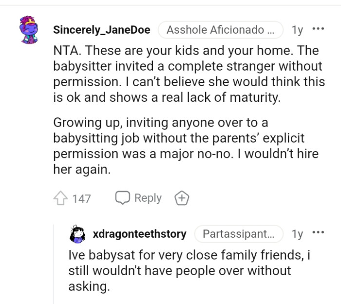 This Redditor Can't Believe the Babysitter Thought Her Actions Were Okay